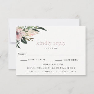 Dusty Mauve botaniskt Bröllop OSA Card Kort