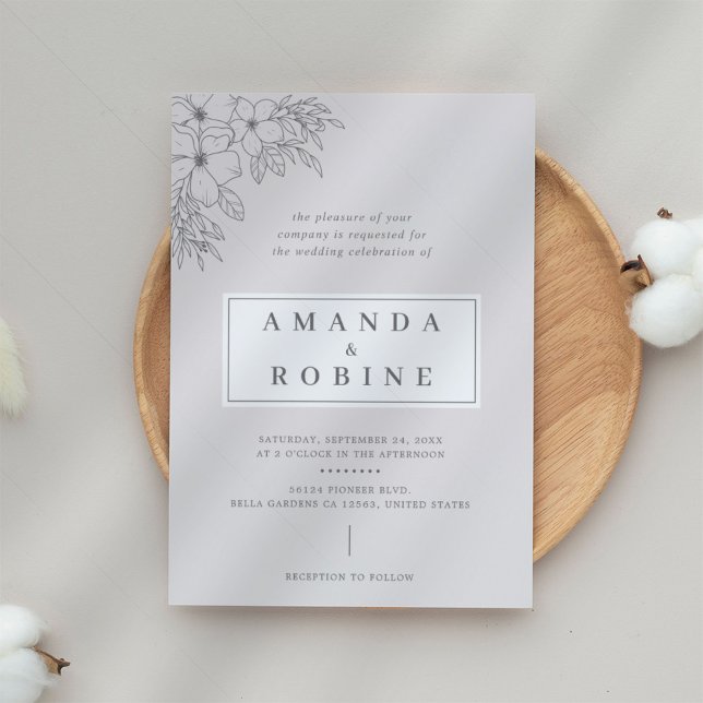 Dusty Mauve bröllopsinbjudan Inbjudningar (Skapare uppladdad)