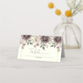 Dusty Mauve & Ivory Bloom Botanisk Bröllop Placeringskort