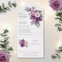 Dusty Mauve Lila Blommigt Bröllop