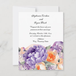 Dusty Mauve Peach Peony bröllopsinbjudan Inbjudningar