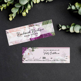 Dusty Mauve Ro Blommigt Salon Bookmark Möte Mini Visitkort
