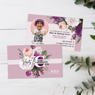 Dusty Mauve Vintage Ro Blommigt Beauty Stylist Visitkort