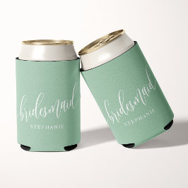 Dusty Mint Grönt Bridesmaid Modern Script
