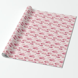 Dusty Mörk Rosa Clouds & Stars Presentpapper