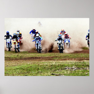 Dusty Motocross Tävling Poster