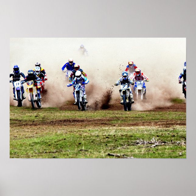 Dusty Motocross Tävling Poster (Framsidan)