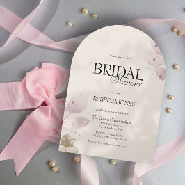 Dusty Muted Rosa Blommigt Arch-Möhippa Inbjudningar