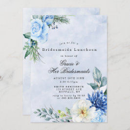 Dusty Navy Blue Bridesmaids Luncheon-inbjudningar