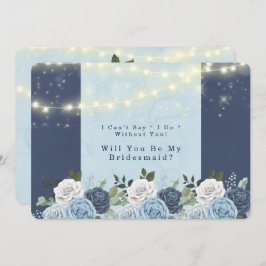 Dusty Navy Blue Peony blir min bridesmaid Inbjudningar