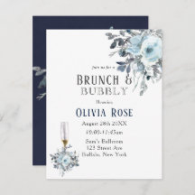 Dusty Navy Blue Peony Brunch & Bubly Investigation