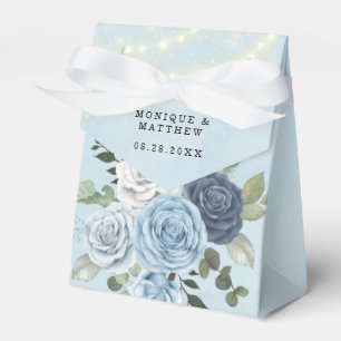 Dusty Navy Blue Peony Land Ljus Bröllop Presentaskar