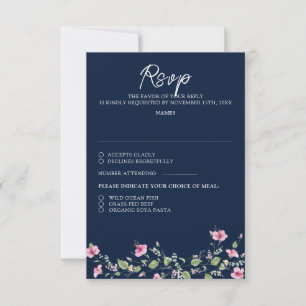 Dusty Navy Blue Rosa Hibiscus Bloom Möhippa OSA Kort
