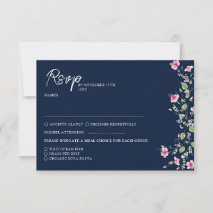 Dusty Navy Blue Rosa Hibiscus Bloom Möhippa OSA Kort