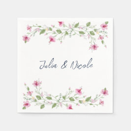 Dusty Navy Blue Rosa Hibiscus Bloom Möhippa Pappersservett