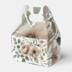 Dusty Olive & Rosa Watercolor Blommigt Bröllop Presentaskar