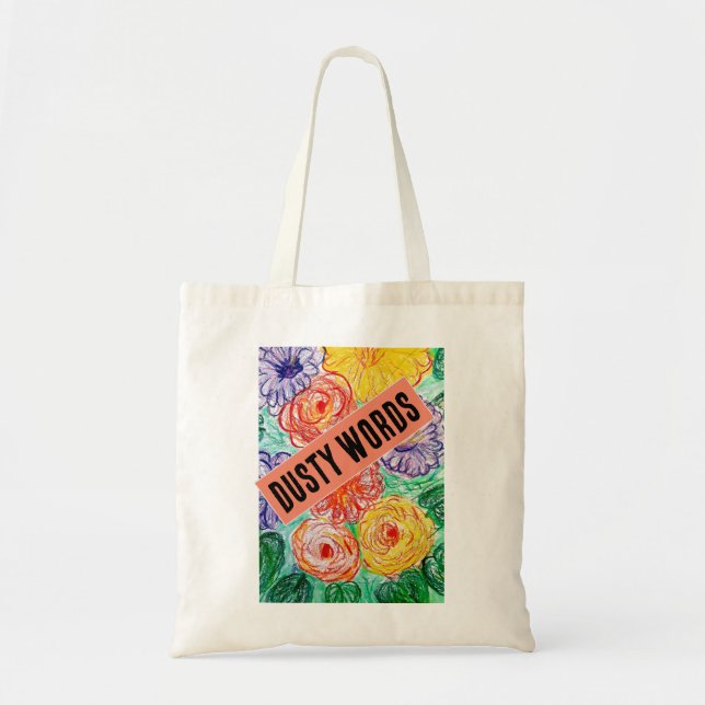 Dusty Ord Tote Bag Tygkasse (Framsidan)