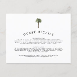 Dusty Palms | Information till bröllopsgäst Tilläggskort