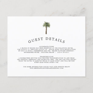 Dusty Palms Information till bröllopsgäst Tilläggskort