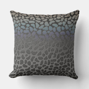 Dusty Pastel Animal Print Ombre Lila Grått Peach Kudde