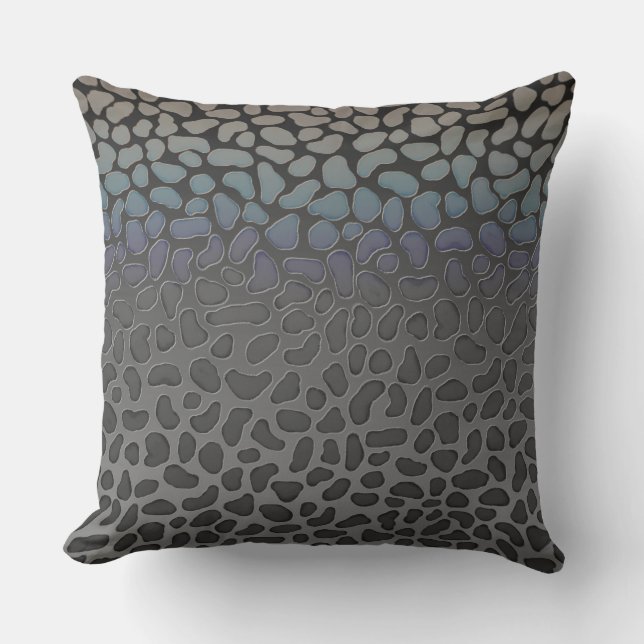 Dusty Pastel Animal Print Ombre Lila Grått Peach Kudde (Framsida)