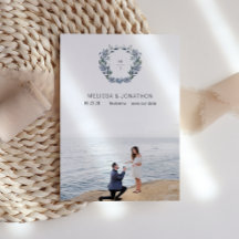 Dusty Pastel Blåa blommor Bride Save Date