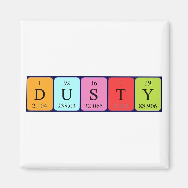 Dusty Periodisk magnet bord namn (Framsidan)