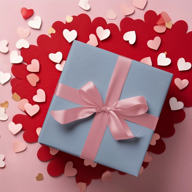 Dusty Periwinkle Blue Wrapping Papper Roll Presentpapper (Skapare uppladdad)