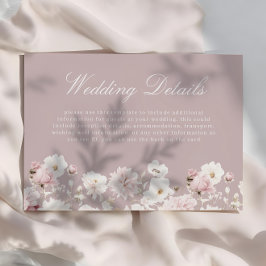 Dusty Pink & Blush Garden Floral Wedding Details Tilläggskort