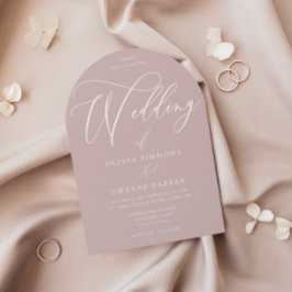 Dusty Pink Blush Modern Arch Wedding Inbjudningar