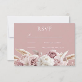 Dusty Pink & Blush Rose Floral Wedding OSA Kort
