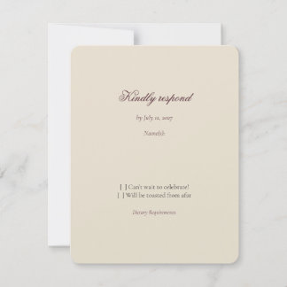 Dusty Pink Dutch Floral Wedding RSVP OSA Kort