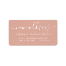 Dusty Pink Elegant Script Ny adressetikett