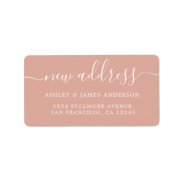 Dusty Pink Elegant Script Ny adressetikett
