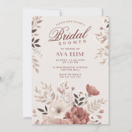 Dusty Pink Floral Bridal Shower Inbjudningar