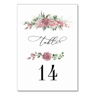 Dusty Pink Floral Wedding   Bordsnummer