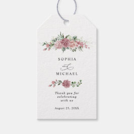 Dusty Pink Floral Wedding Gift Tags Presentetikett