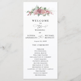 Dusty Pink Floral Wedding Program