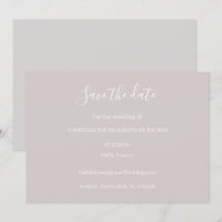 Dusty Pink Grå och Vit Spara Datum Bröllop