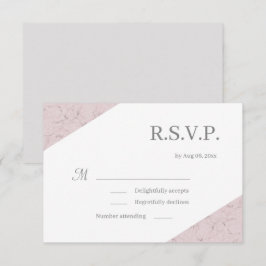 Dusty Pink Grå Vit Elegant Marmor Bröllop RSVP Inbjudningar