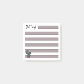 Dusty Pink | Lined | Potted Cactus - Post-it Block