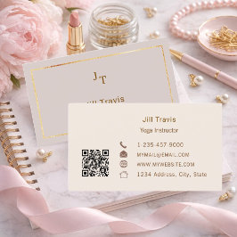 Dusty pink mauve neutral QR code Business Card Visitkort
