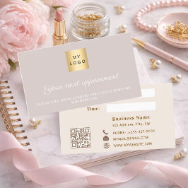 Dusty pink mauve QR business logo Rabattkort