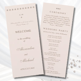 Dusty Pink Pearl Christian Wedding Program