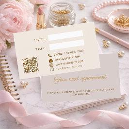 Dusty pink QR customer client appointment card Rabattkort