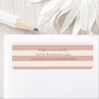 Dusty Pink-ränder Minimalistiskt Returadressetiket Returadress Etikett