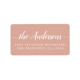 Dusty Pink Script Family Return Address Label Adressetikett
