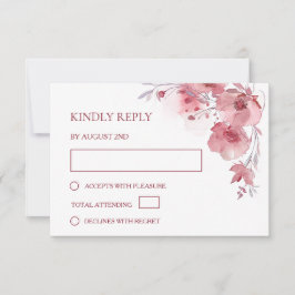 Dusty Pink Watercolor Wedding OSA Kort