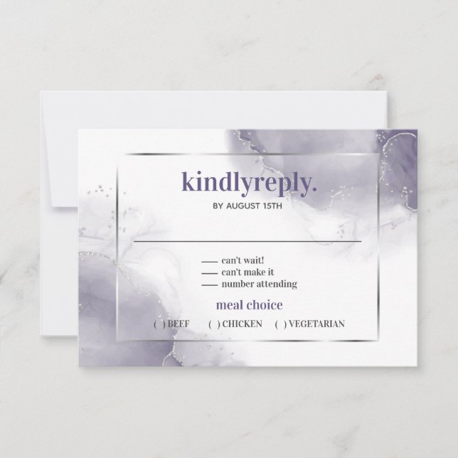 Dusty Plum Lila Silver Minimalistisk OSA Kort (Framsida)