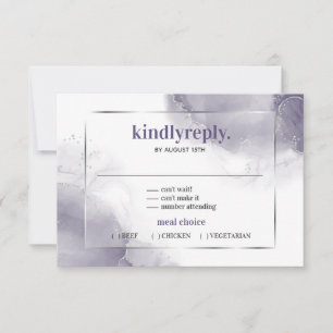 Dusty Plum Lila Silver Minimalistisk OSA Kort